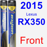 Front Wiper Blade Pack for 2015 Lexus RX350 - Hybrid
