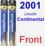 Front Wiper Blade Pack for 2001 Lincoln Continental - Hybrid