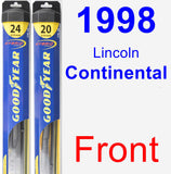 Front Wiper Blade Pack for 1998 Lincoln Continental - Hybrid