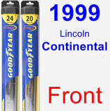 Front Wiper Blade Pack for 1999 Lincoln Continental - Hybrid