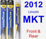 Front & Rear Wiper Blade Pack for 2012 Lincoln MKT - Hybrid