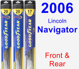 Front & Rear Wiper Blade Pack for 2006 Lincoln Navigator - Hybrid