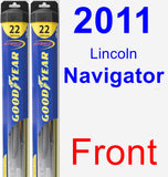 Front Wiper Blade Pack for 2011 Lincoln Navigator - Hybrid