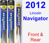 Front & Rear Wiper Blade Pack for 2012 Lincoln Navigator - Hybrid