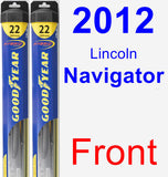 Front Wiper Blade Pack for 2012 Lincoln Navigator - Hybrid