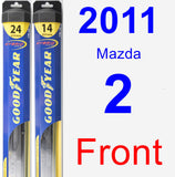 Front Wiper Blade Pack for 2011 Mazda 2 - Hybrid