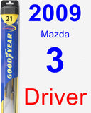 Driver Wiper Blade for 2009 Mazda 3 - Hybrid