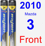 Front Wiper Blade Pack for 2010 Mazda 3 - Hybrid