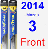 Front Wiper Blade Pack for 2014 Mazda 3 - Hybrid