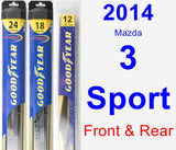 Front & Rear Wiper Blade Pack for 2014 Mazda 3 Sport - Hybrid