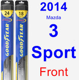 Front Wiper Blade Pack for 2014 Mazda 3 Sport - Hybrid