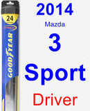 Driver Wiper Blade for 2014 Mazda 3 Sport - Hybrid