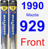 Front Wiper Blade Pack for 1990 Mazda 929 - Hybrid