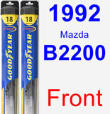 Front Wiper Blade Pack for 1992 Mazda B2200 - Hybrid