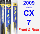 Front & Rear Wiper Blade Pack for 2009 Mazda CX-7 - Hybrid