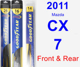 Front & Rear Wiper Blade Pack for 2011 Mazda CX-7 - Hybrid