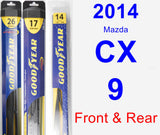 Front & Rear Wiper Blade Pack for 2014 Mazda CX-9 - Hybrid