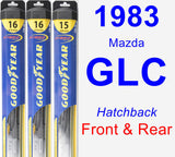 Front & Rear Wiper Blade Pack for 1983 Mazda GLC - Hybrid