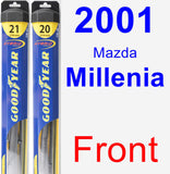 Front Wiper Blade Pack for 2001 Mazda Millenia - Hybrid