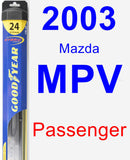 Passenger Wiper Blade for 2003 Mazda MPV - Hybrid