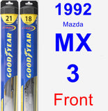 Front Wiper Blade Pack for 1992 Mazda MX-3 - Hybrid