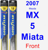 Front Wiper Blade Pack for 2007 Mazda MX-5 Miata - Hybrid