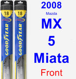 Front Wiper Blade Pack for 2008 Mazda MX-5 Miata - Hybrid