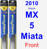 Front Wiper Blade Pack for 2010 Mazda MX-5 Miata - Hybrid