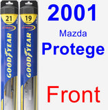 Front Wiper Blade Pack for 2001 Mazda Protege - Hybrid