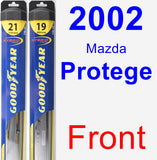 Front Wiper Blade Pack for 2002 Mazda Protege - Hybrid