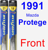 Front Wiper Blade Pack for 1991 Mazda Protege - Hybrid