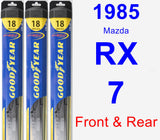 Front & Rear Wiper Blade Pack for 1985 Mazda RX-7 - Hybrid