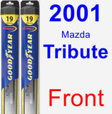 Front Wiper Blade Pack for 2001 Mazda Tribute - Hybrid