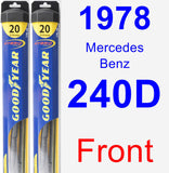 Front Wiper Blade Pack for 1978 Mercedes-Benz 240D - Hybrid