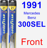 Front Wiper Blade Pack for 1991 Mercedes-Benz 300SEL - Hybrid