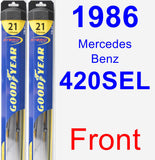 Front Wiper Blade Pack for 1986 Mercedes-Benz 420SEL - Hybrid