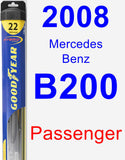 Passenger Wiper Blade for 2008 Mercedes-Benz B200 - Hybrid