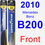 Front Wiper Blade Pack for 2010 Mercedes-Benz B200 - Hybrid