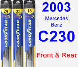 Front & Rear Wiper Blade Pack for 2003 Mercedes-Benz C230 - Hybrid