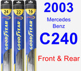 Front & Rear Wiper Blade Pack for 2003 Mercedes-Benz C240 - Hybrid