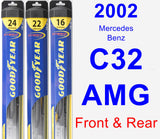 Front & Rear Wiper Blade Pack for 2002 Mercedes-Benz C32 AMG - Hybrid