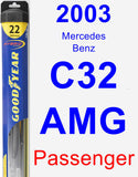 Passenger Wiper Blade for 2003 Mercedes-Benz C32 AMG - Hybrid