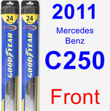 Front Wiper Blade Pack for 2011 Mercedes-Benz C250 - Hybrid