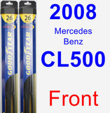 Front Wiper Blade Pack for 2008 Mercedes-Benz CL500 - Hybrid