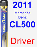 Driver Wiper Blade for 2011 Mercedes-Benz CL500 - Hybrid