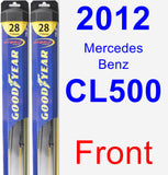 Front Wiper Blade Pack for 2012 Mercedes-Benz CL500 - Hybrid