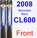 Front Wiper Blade Pack for 2008 Mercedes-Benz CL600 - Hybrid