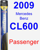 Passenger Wiper Blade for 2009 Mercedes-Benz CL600 - Hybrid