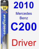 Driver Wiper Blade for 2010 Mercedes-Benz C200 - Hybrid