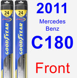 Front Wiper Blade Pack for 2011 Mercedes-Benz C180 - Hybrid